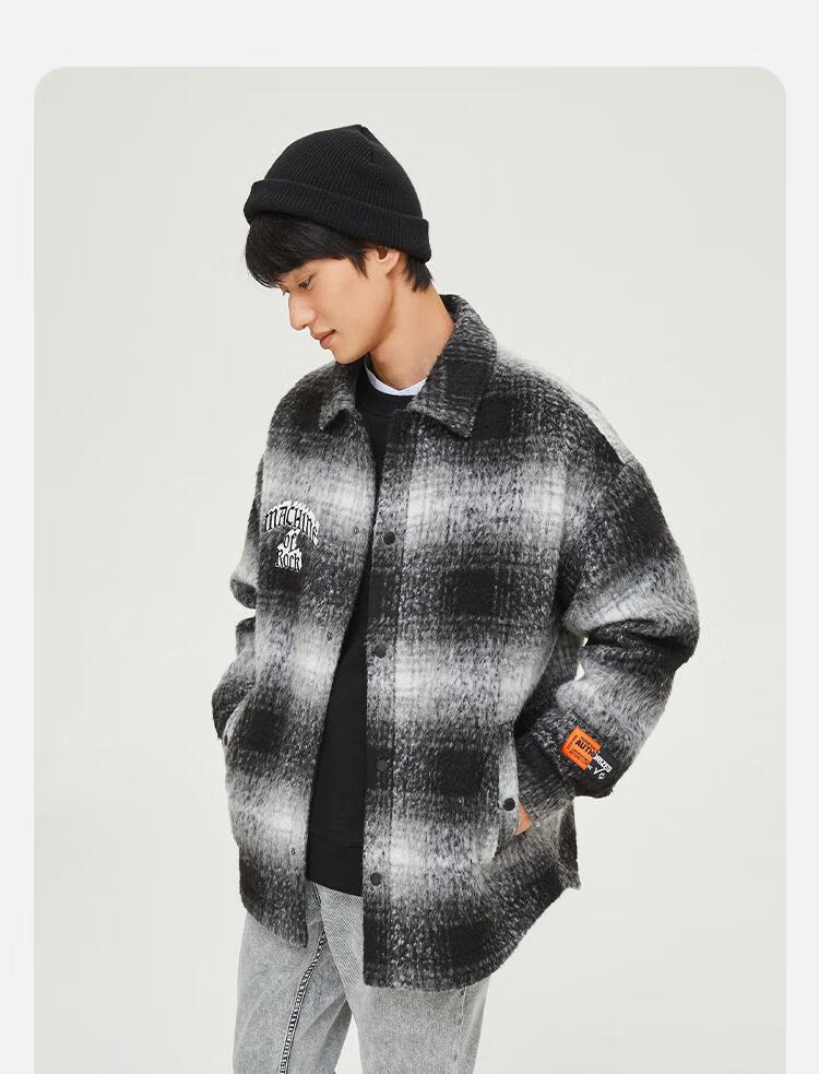 【杰克·琼斯(jack&jones)222327001】jackjones杰克琼斯秋男格纹字母
