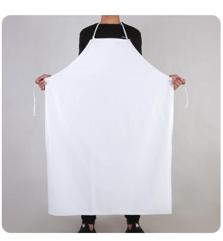 白色围裙pvc防水围裙防油耐酸碱厨师大巾饭单