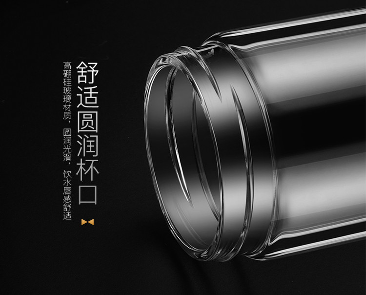 绿珠lvzhu 玻璃杯双层500ml 创意便携商务男女士大容量 茶水分离过滤办公泡茶水杯子B681