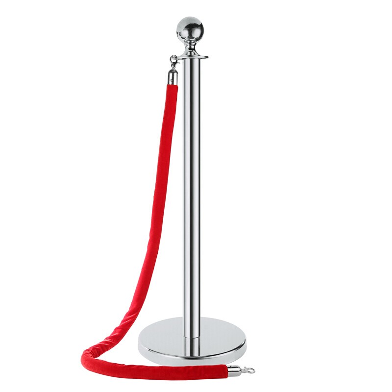 竹特 礼宾柱围栏不锈钢 (含红色绒布绳)一米线护栏杆 银行宾馆酒店
