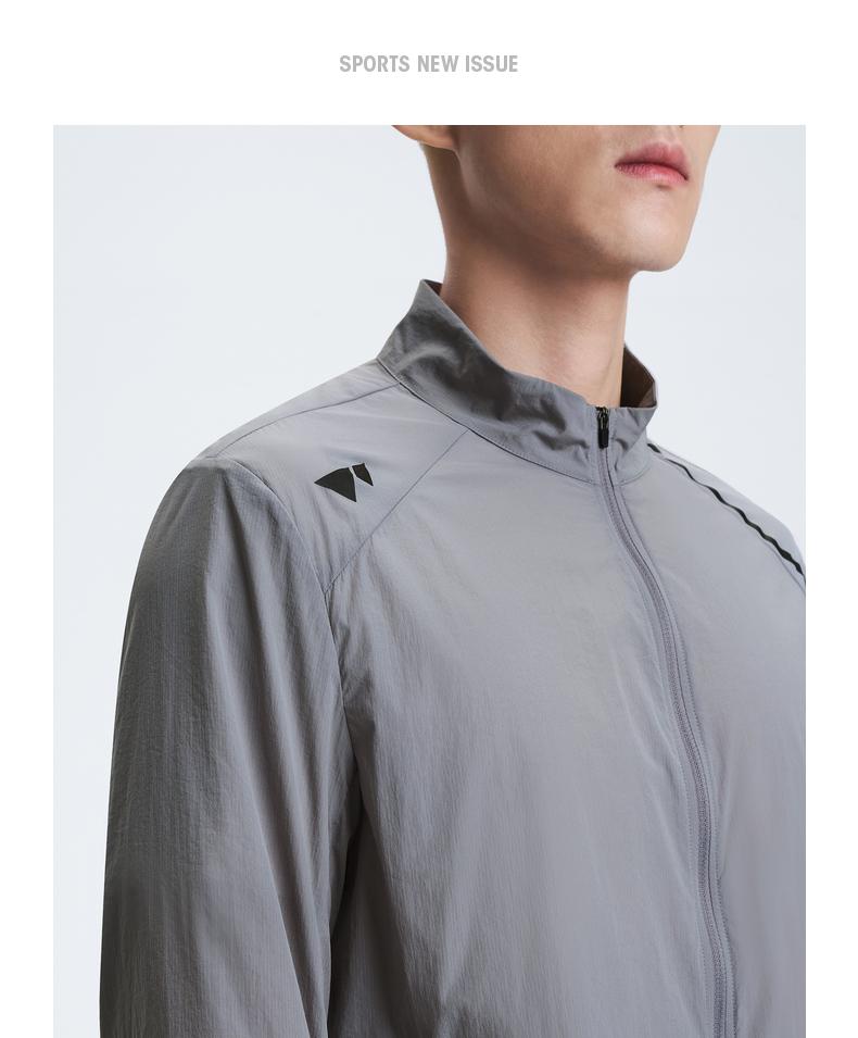 七匹狼运动户外梭织立领皮肤衣男装2021春夏薄立领短款防晒透气外套