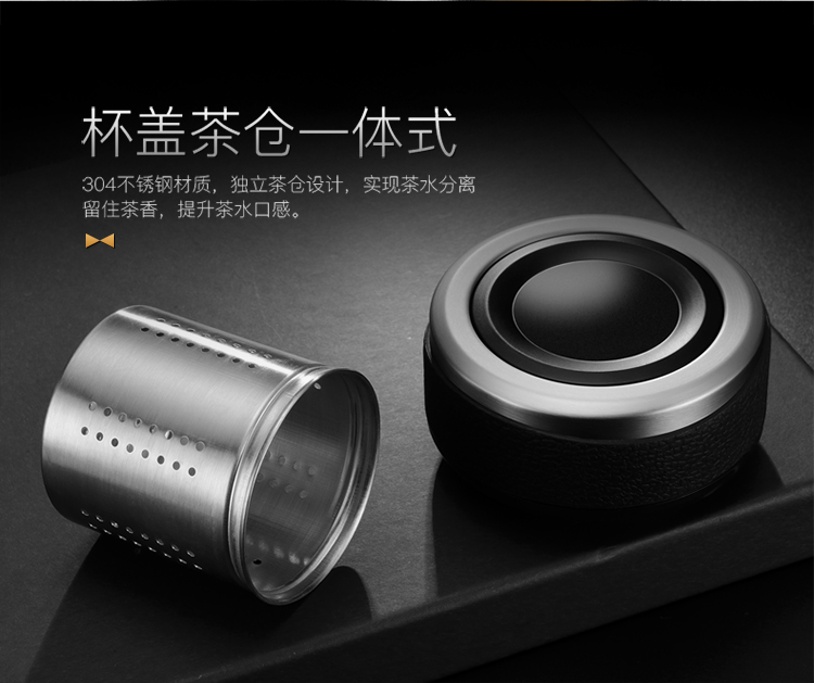 绿珠lvzhu 玻璃杯双层500ml 创意便携商务男女士大容量 茶水分离过滤办公泡茶水杯子B681