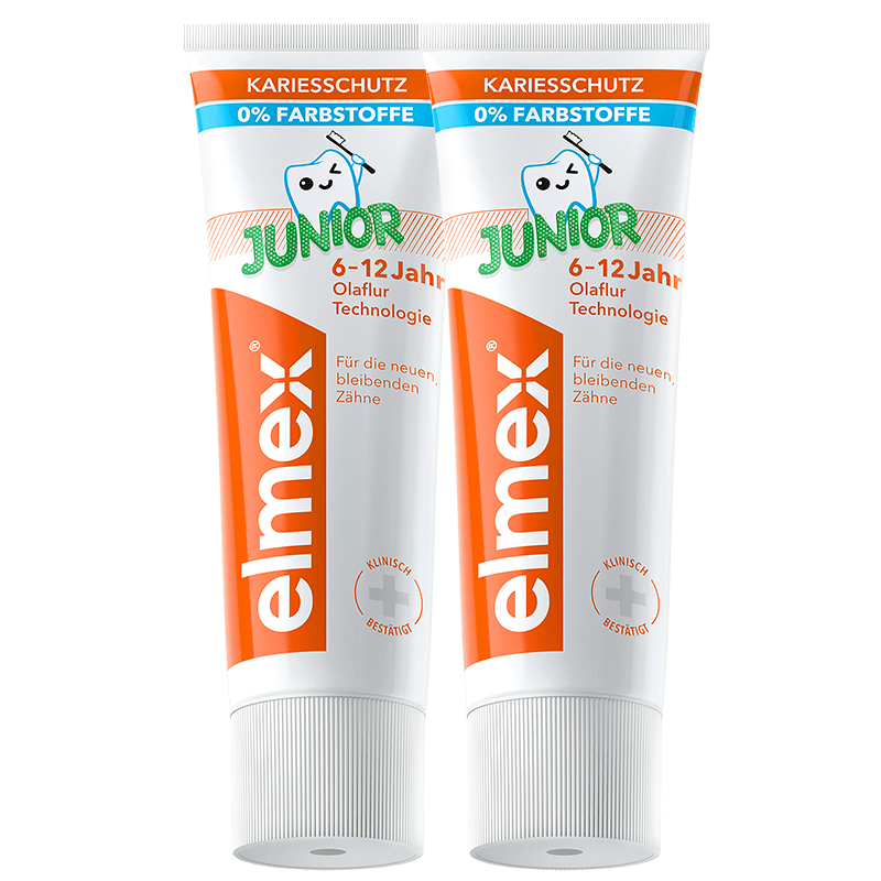 ELMEX艾美适含氟儿童牙膏6-12岁防蛀防龋齿青少年换牙期护龈50ml*2