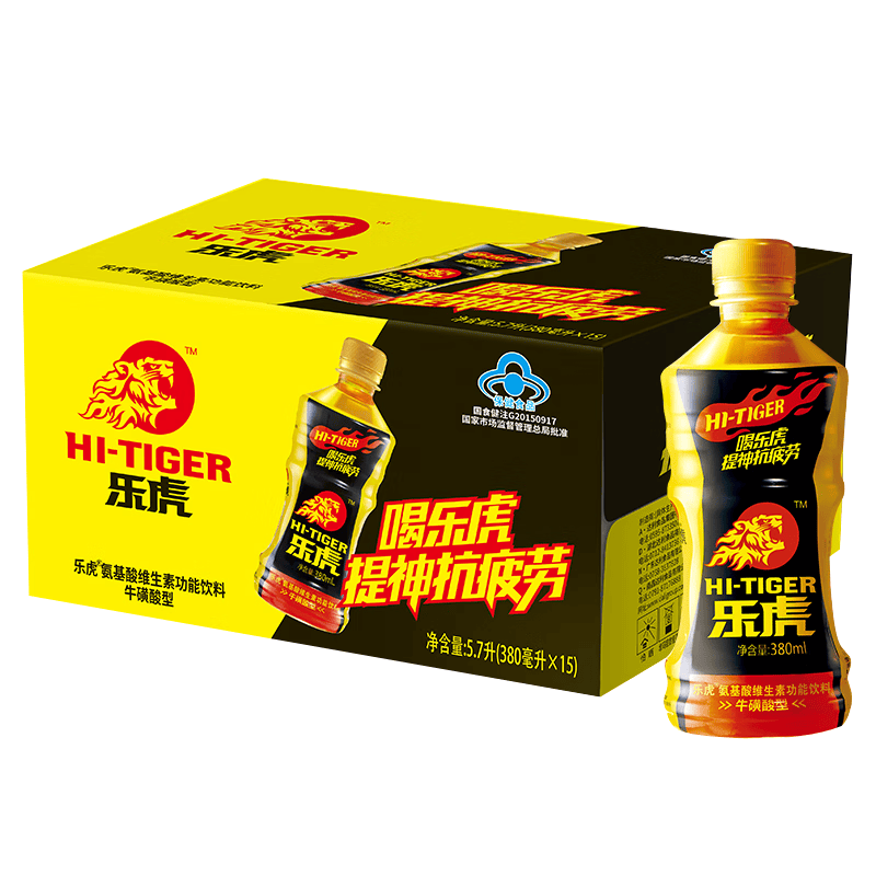 乐虎（HI-TIGER）牛磺酸型氨基酸维生素功能饮料380ml*15瓶整箱运动抗疲劳能量饮料