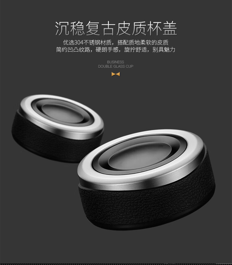 绿珠lvzhu 玻璃杯双层500ml 创意便携商务男女士大容量 茶水分离过滤办公泡茶水杯子B681