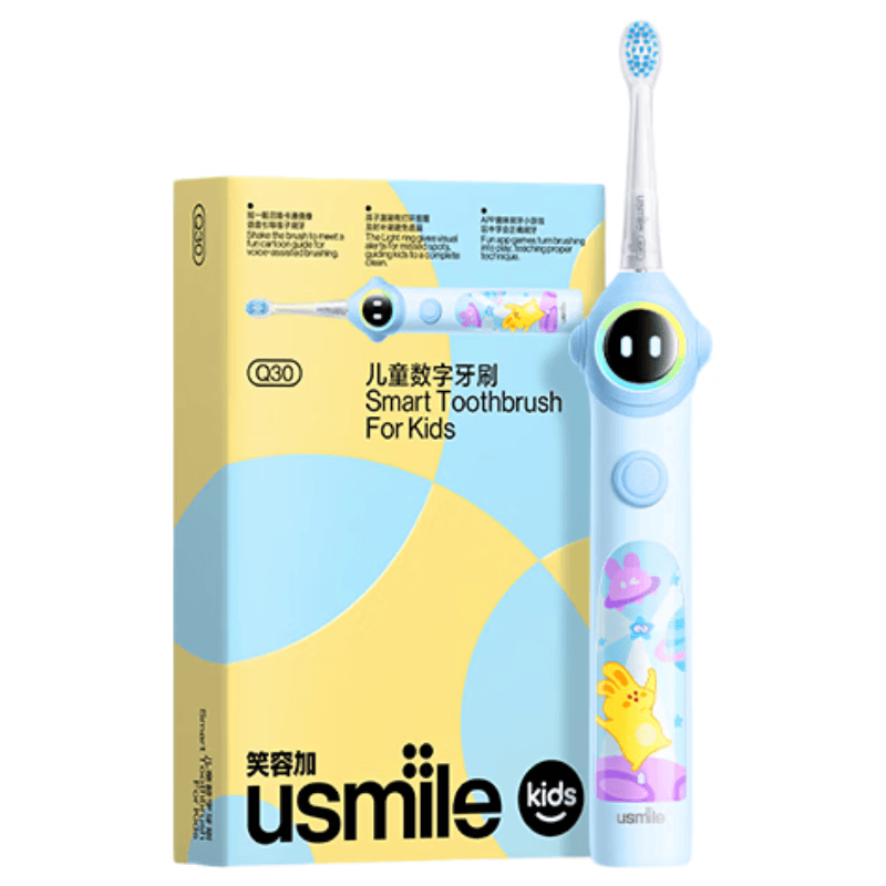 usmile笑容加儿童电动牙刷 AR语音引导刷牙 Q30奇遇蓝 适用3-6-12岁 生日礼物 202