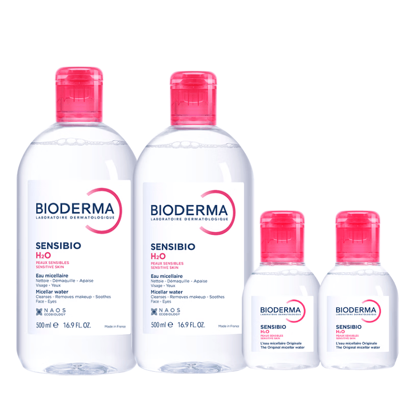 贝德玛（BIODERMA）粉水敏感肌洗卸温和净澈毛孔卸妆水1200ml