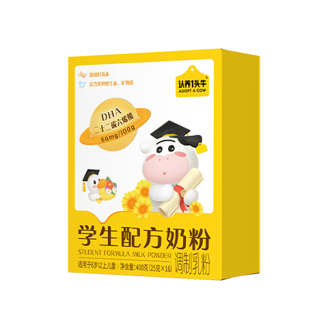 认养一头牛DHA+ARA配方学生奶粉400g 6岁以上儿童成长牛奶粉 守护记忆力高钙