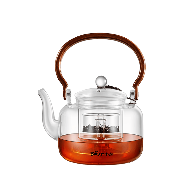 小熊（Bear）茶壶 高硼硅玻璃泡茶壶茶水分离烧水壶家用茶壶办公茶具功夫茶壶
