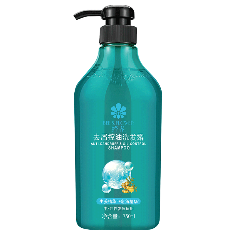 蜂花（BEE&FLOWER）洗发水男士洁净去屑去油女士控油轻盈舒爽洗发露 750ml*1瓶