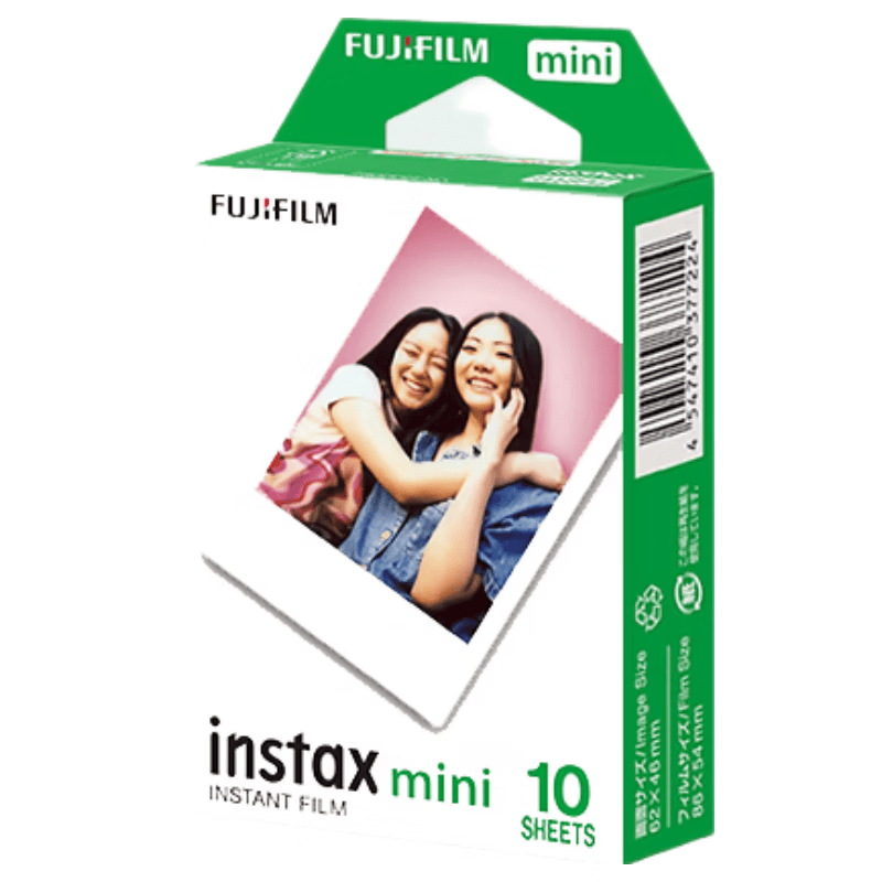 FUJIFILM富士拍立得相纸 mini3寸白边10枚盒装 海外版 旅行记录手账 适用 miniSE