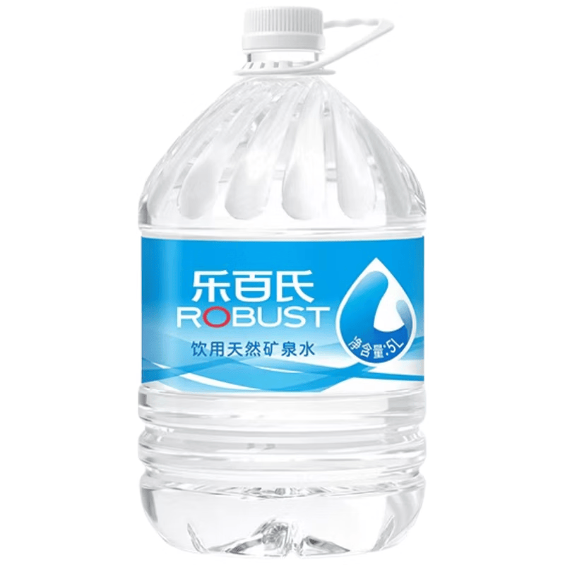 乐百氏天然矿泉水5L*4瓶 大桶塑膜装 低钠弱碱偏硅酸 家庭用水