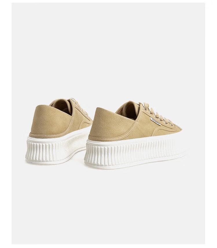 teenmix天美意板鞋女2022夏季舒适百搭厚底增高简约学院青春松糕饼干