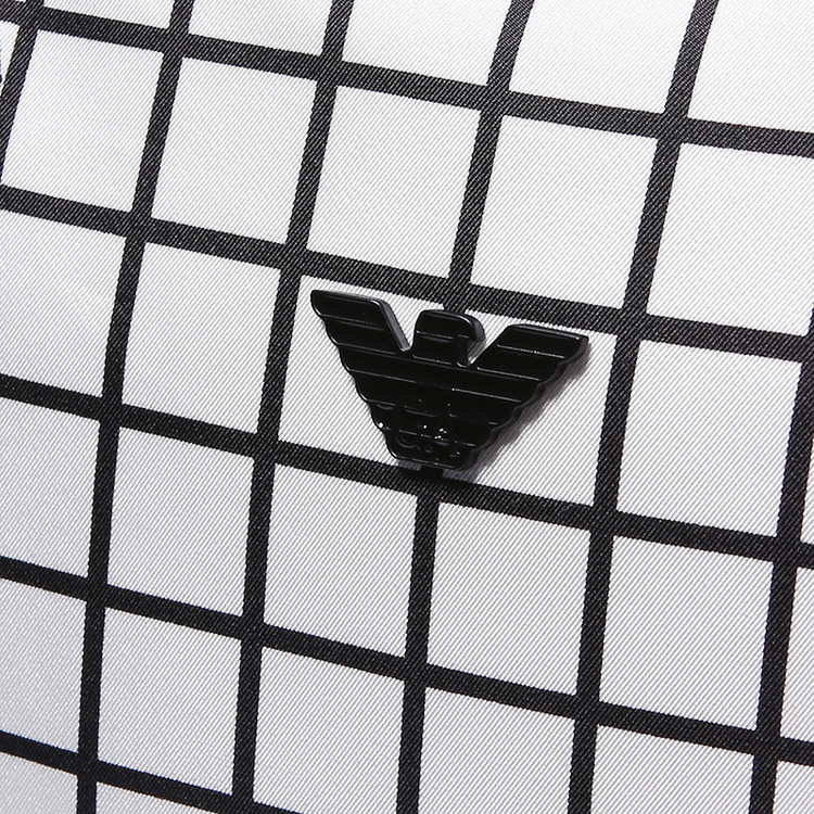 emporio armani 安普里奥·阿玛尼 男士白色格子尼龙手提包 y4n030 ym