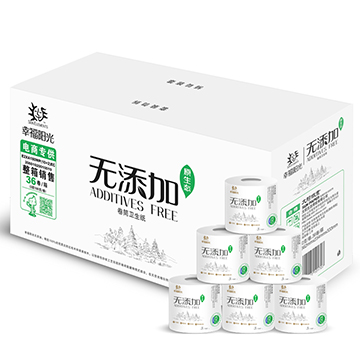 幸福阳光 有芯卷纸 无添加 3层180克*36粒(整箱销售)