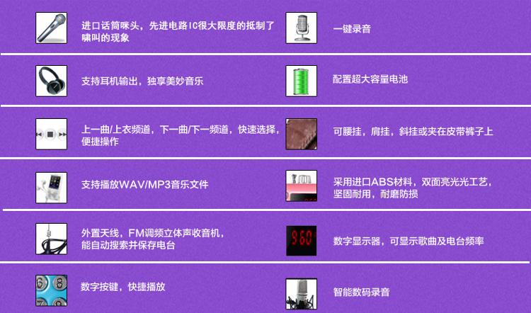 阿波罗(APORO)T5 音箱 音响双麦克数字选台小蜜蜂教学导游腰挂扩音器（淡雅粉）