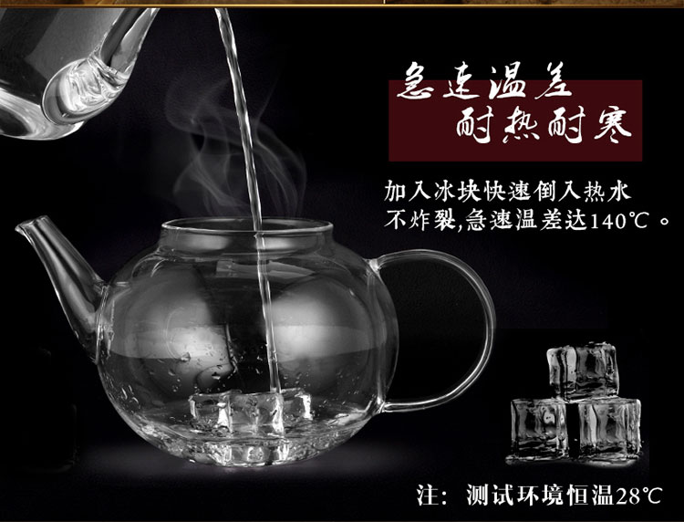 绿珠lvzhu 玻璃茶壶套装一壶四杯一茶盘 1200ml居家办公 高硼硅耐热玻璃泡花草茶壶Q722