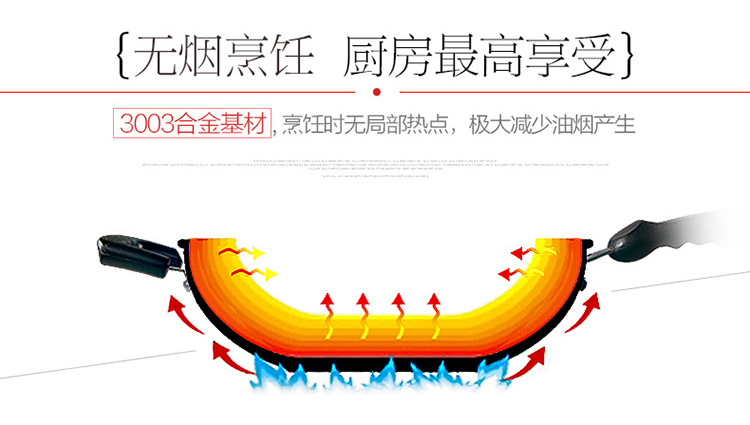 南方厨具NANFANGCOOKWARE 炒锅 32CM电磁炉通用立盖不粘锅 红色NF-532