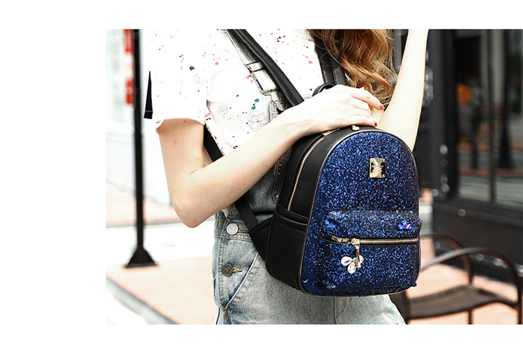 时尚风格袋鼠(bandicoot)1768 女包女士包包新款欧美时尚亮钻女士双肩