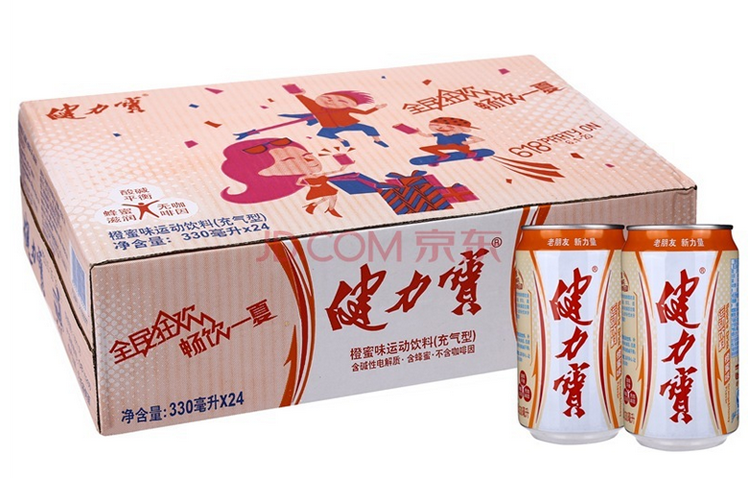 健力宝618partyon橙蜜味330ml24罐整箱