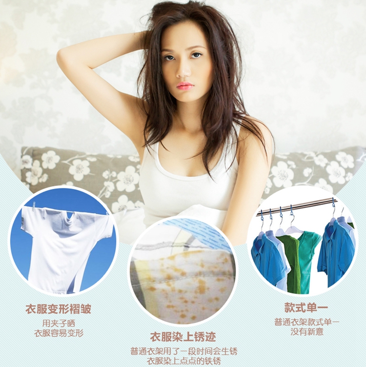 
                                        
                                        佰客喜 防滑浸塑挂衣架裤架子晾晒晾衣架多功能宽肩无痕简易衣架 天蓝色 3支装 98313                