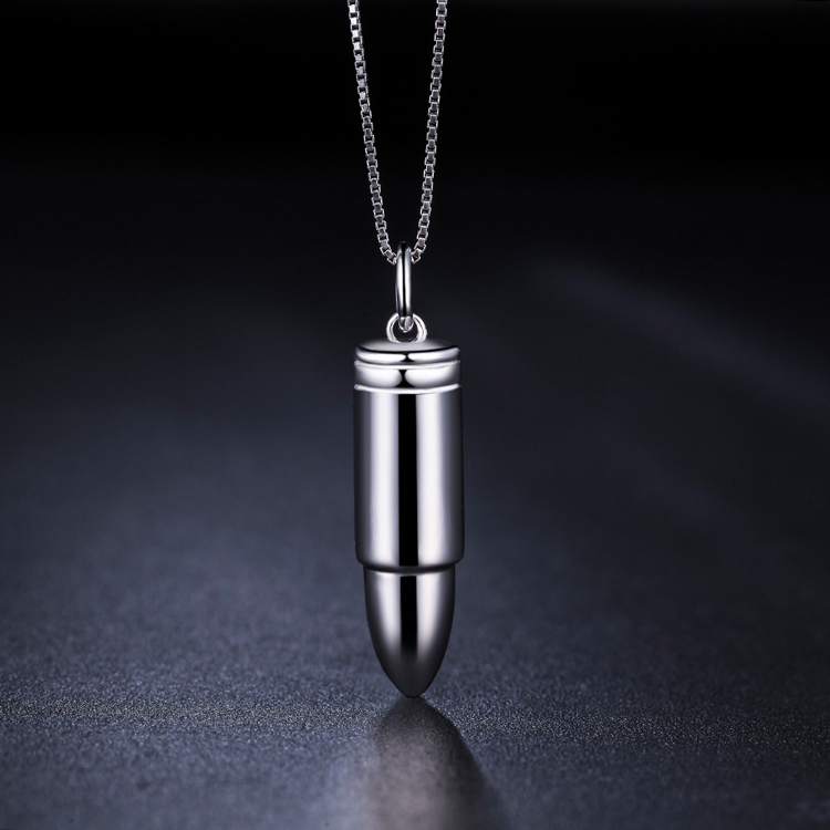 鸣钻国际 吊坠 925银吊坠 配925银链 男女可佩带 子弹头