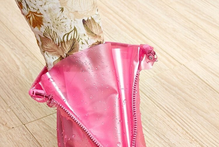 
                                        
                                        青苇 防雨鞋套加厚底 PVC防水 成人款粉色XL38-39(底约27cm)                