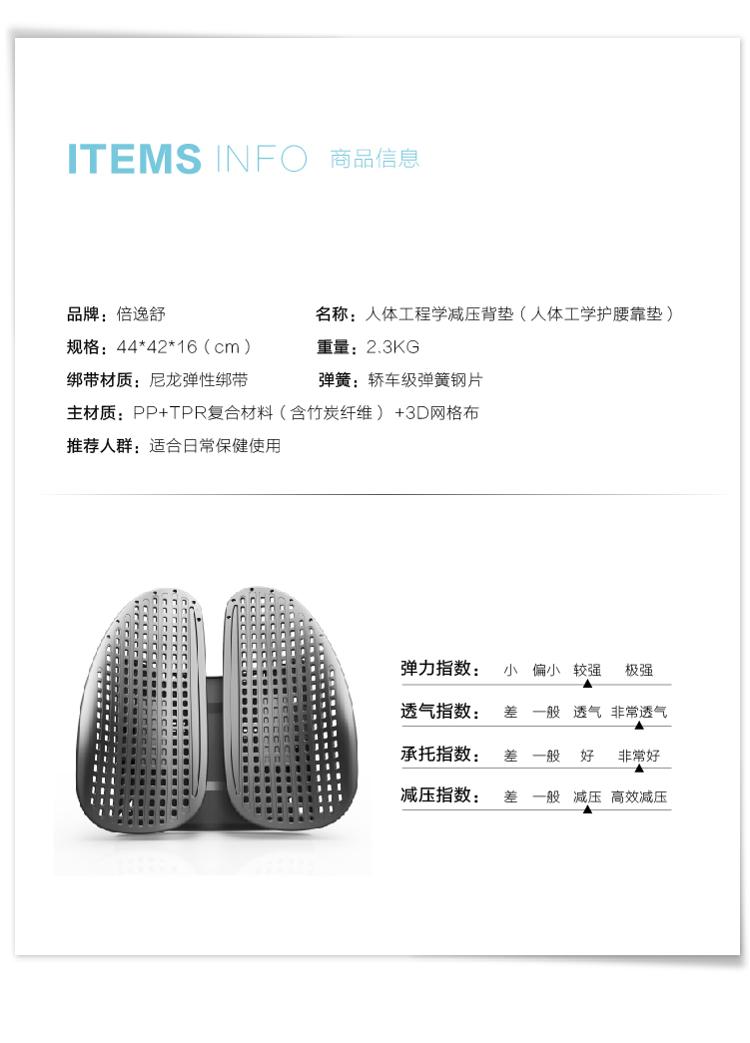 
                                        
                                                                                倍逸舒汽车腰靠头枕车用车座护腰靠垫腰托办公室腰垫颈枕腰部支撑自营                