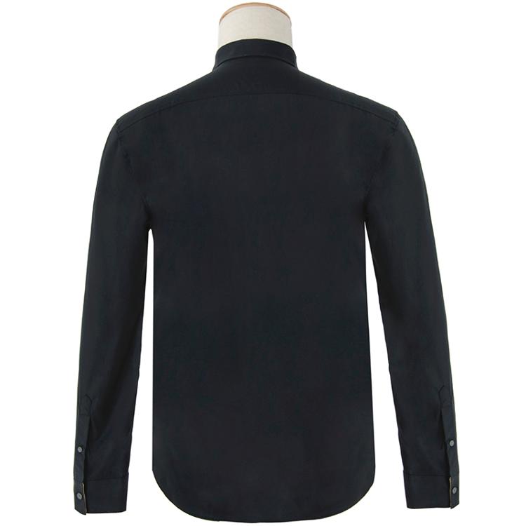 burberry 巴宝莉 男款黑色纯棉格子细节弹力棉质衬衫 37738131 l码180