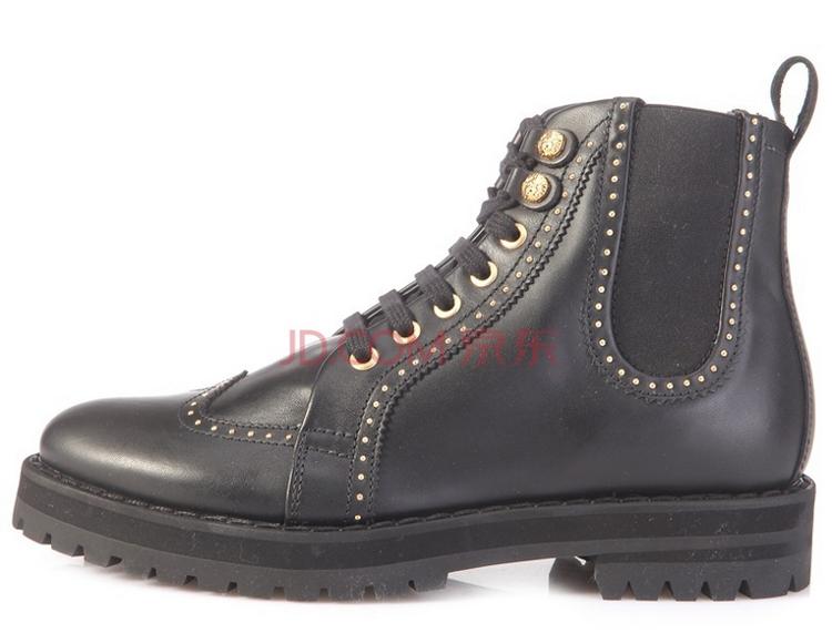 versace versus 范思哲 范瑟丝 男士黑色牛皮踝靴 fsu067c fvli f410