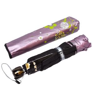 天堂 雪月风花黒涤彩胶三折超细晴雨伞铅笔伞 307E暗紫色