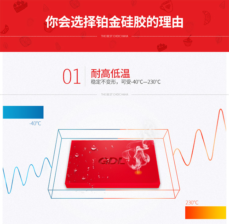 高达莱（GDL）烘焙工具 长方形面包吐司模 铂金硅胶蛋糕模具 PS-202