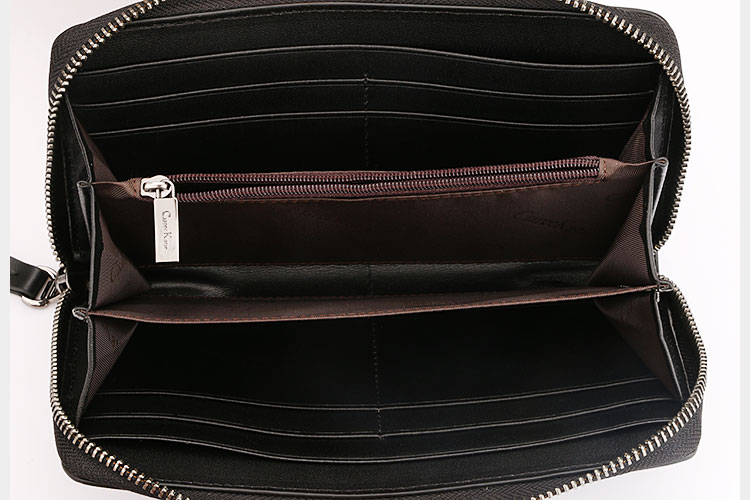 克莱凯蒂clareckatie手包男pvc长款字母撞色休闲时尚百搭软面钱包手拿