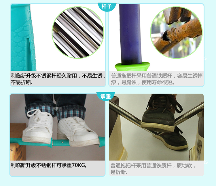 
                                        
                                                                                利临 必卡锁旋转拧水拖把 免手洗不绣钢家用大号拖布墩布 加强杆地拖                