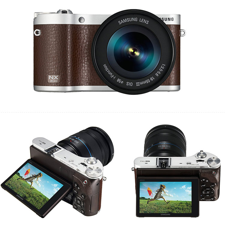 三星（SAMSUNG) NX300 微型单电套机（18-55mm镜头）白色 2160万像素 WIFI传输 1/6000秒快门 内附16G卡