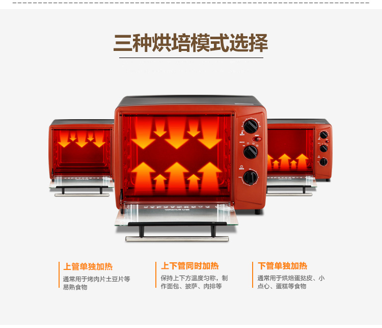
                                        
                                                                                九阳（Joyoung） 家用多功能电烤箱 易操作精准温控60分钟定时 32升大容量KX-30J601                