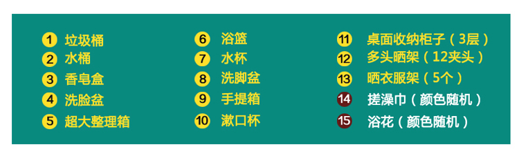 
                                        【京东超市】禧天龙 Citylong 超值开学套装 收纳箱衣架杯子皂盒水盆手提箱洗浴用品礼包 15件套 果冻绿                