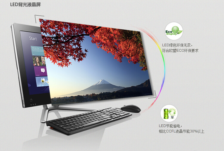 联想（Lenovo） IdeaCentre C360 19.5英寸一体机电脑（G3250T 4G 500G DVD刻 摄像头 Wifi Win8.1）黑色