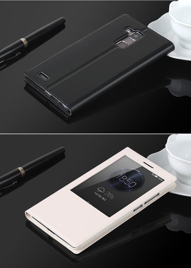 
                                        Freeson 商务天窗翻盖皮套保护套 适用于华为Mate7 白色                