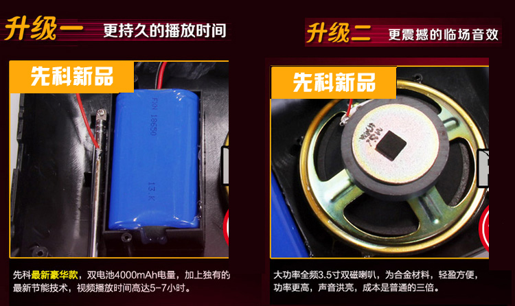 
                                        先科（SAST）ST-99C 7英寸看戏机录音晨练收音音频播放器（红色）                