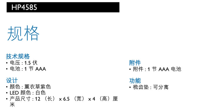 
                                        飞利浦(PHILIPS) 负离子造型梳 呵护头发 防静电 发梳 个性潮流新款 HP4585                