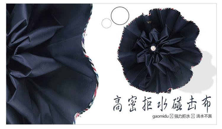 
                                        
                                                            天堂伞 三折晴雨伞碰击布拒氺男女经典商务伞57cm*8骨 307E4#包边兰灰                