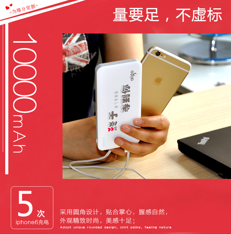 aigo 10000毫安 移动电源/充电宝 聚合物 双USB输出 L100 缘份版