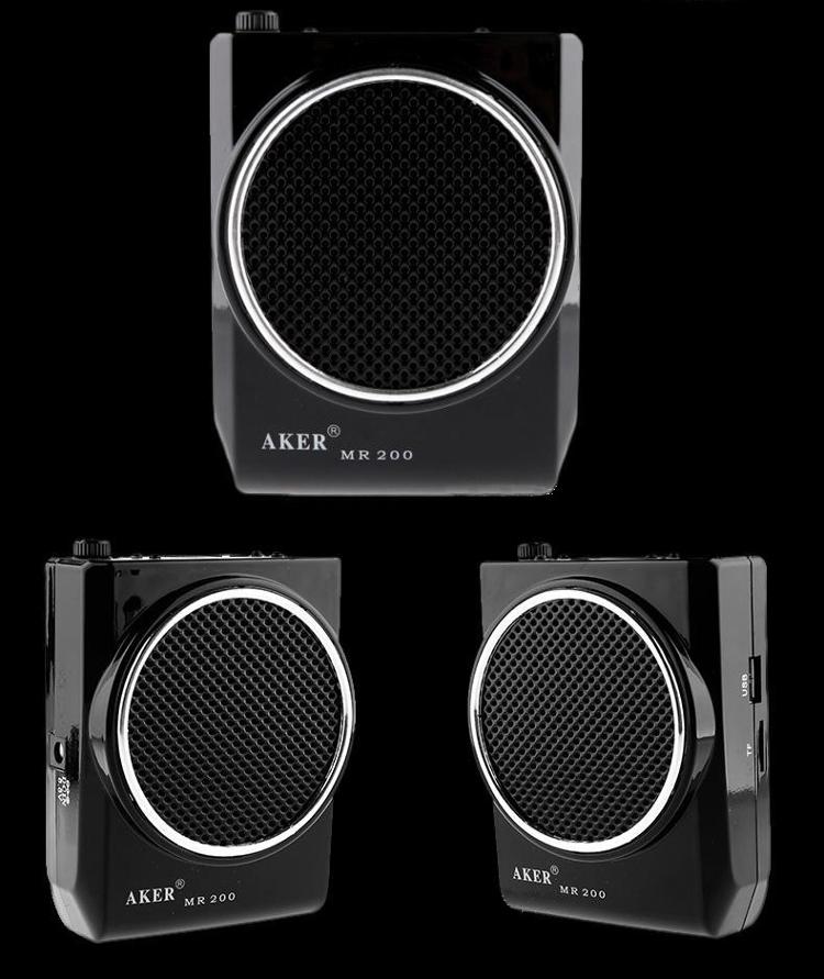 
                                        爱课(AKER)MR200音响LED显示屏FM收音录音便携腰挂喊话器小蜜蜂扩音器(红色)                