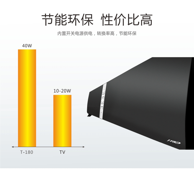 
                                                            奋达（F&D） T-180 一体式家庭影院 soundbar 回音壁 电视音响 智能电视黄金搭配  条形音箱                