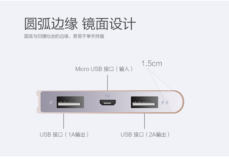 纽曼（Newmine）C102 聚合物电芯 双USB输出 摇一摇显示电量 移动电源/充电宝 10000毫安 金色