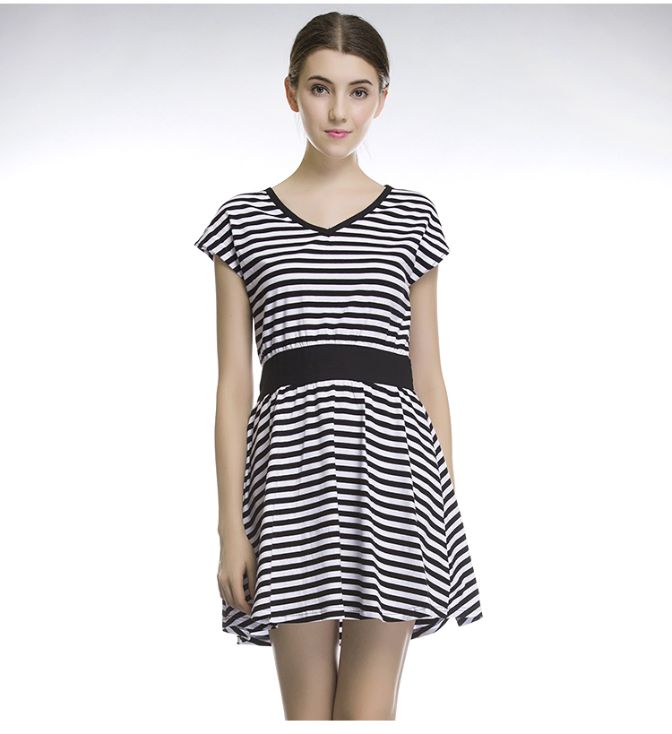 斯蒂芬妮(stephanie)女装无袖连衣裙 s422010 黑白l