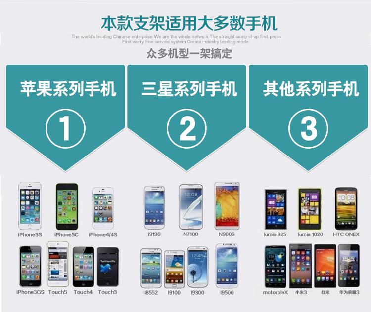 朗客 车充式手机支架/懒人车载支架 双USB输出充电器手机架/手机座 黑色