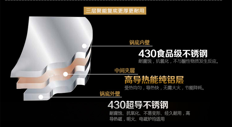 
                                        
                                        金钥匙（GOLDEN KEY）不锈钢复底蒸汤锅 至尚26cm蒸锅GK-26K3F                