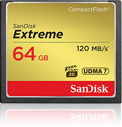 
                                                                                闪迪（SanDisk）64GB CF（CompactFlash）存储卡 中高端单反相机内存卡 UDMA7 至尊极速版 读速120MB/s                